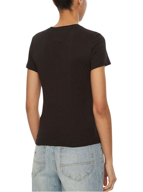 T-shirt donna nera in cotone Tommy Jeans | DW0DW19447BDS
